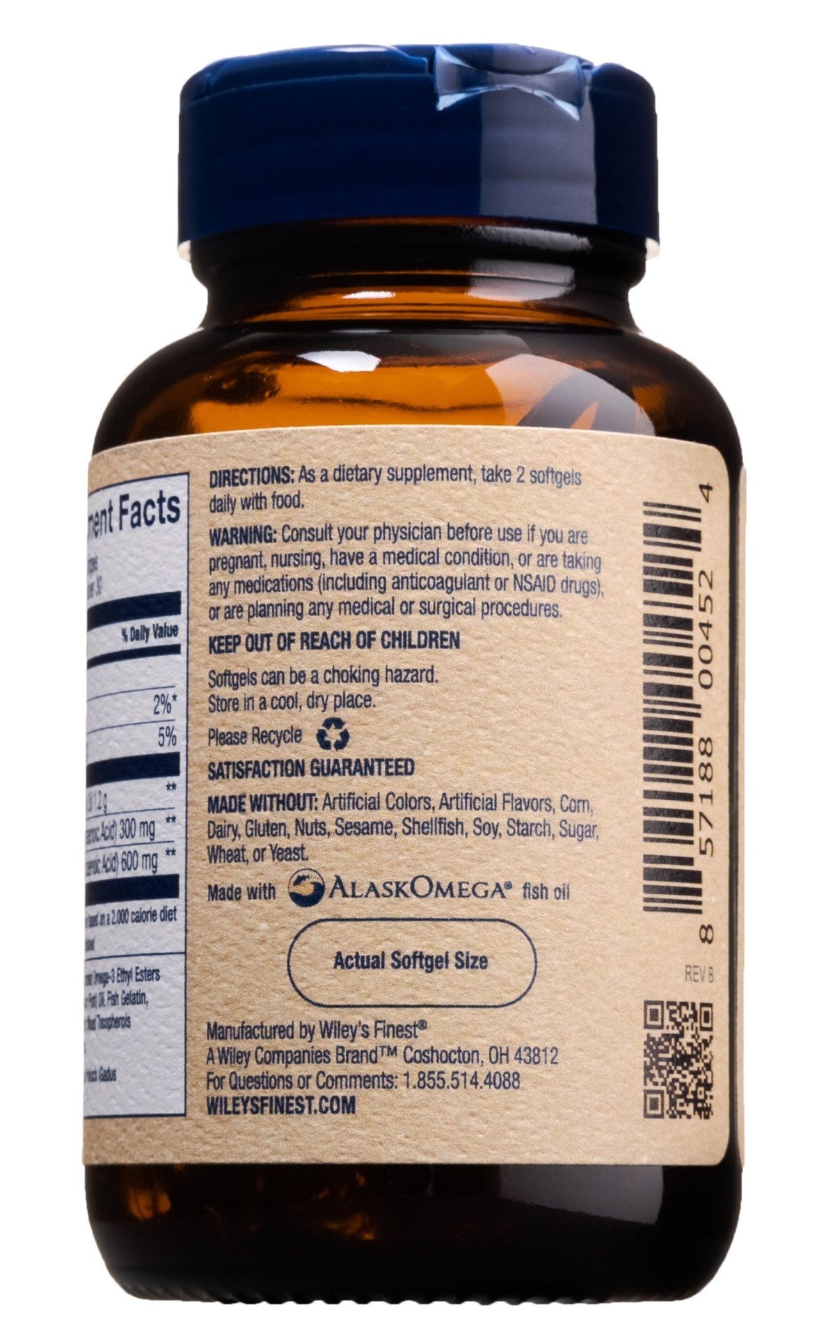 Wileys Finest Wild Alaskan Fish Oil  Peak DHA 60 Softgel