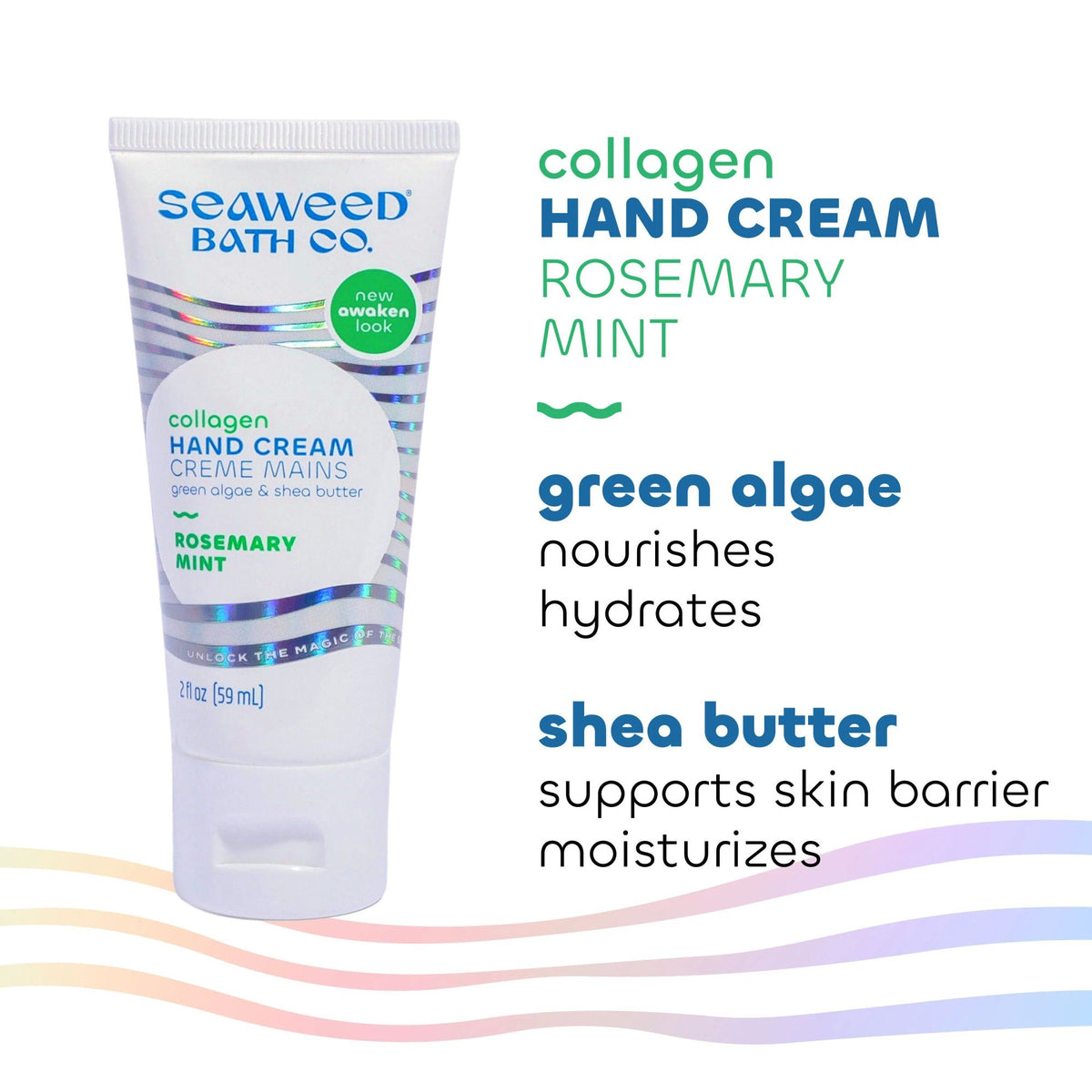 The Seaweed Bath Co. Collagen Hand Cream Rosemary Mint 2 oz Cream