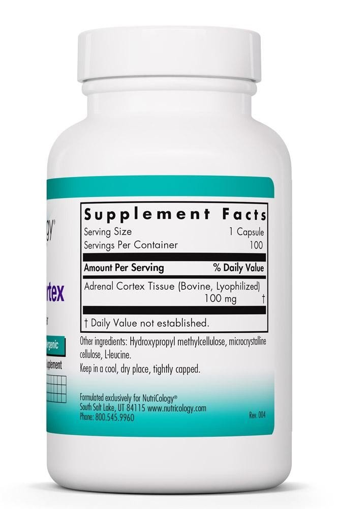 Nutricology Adrenal Cortex 100mg 100 VegCap