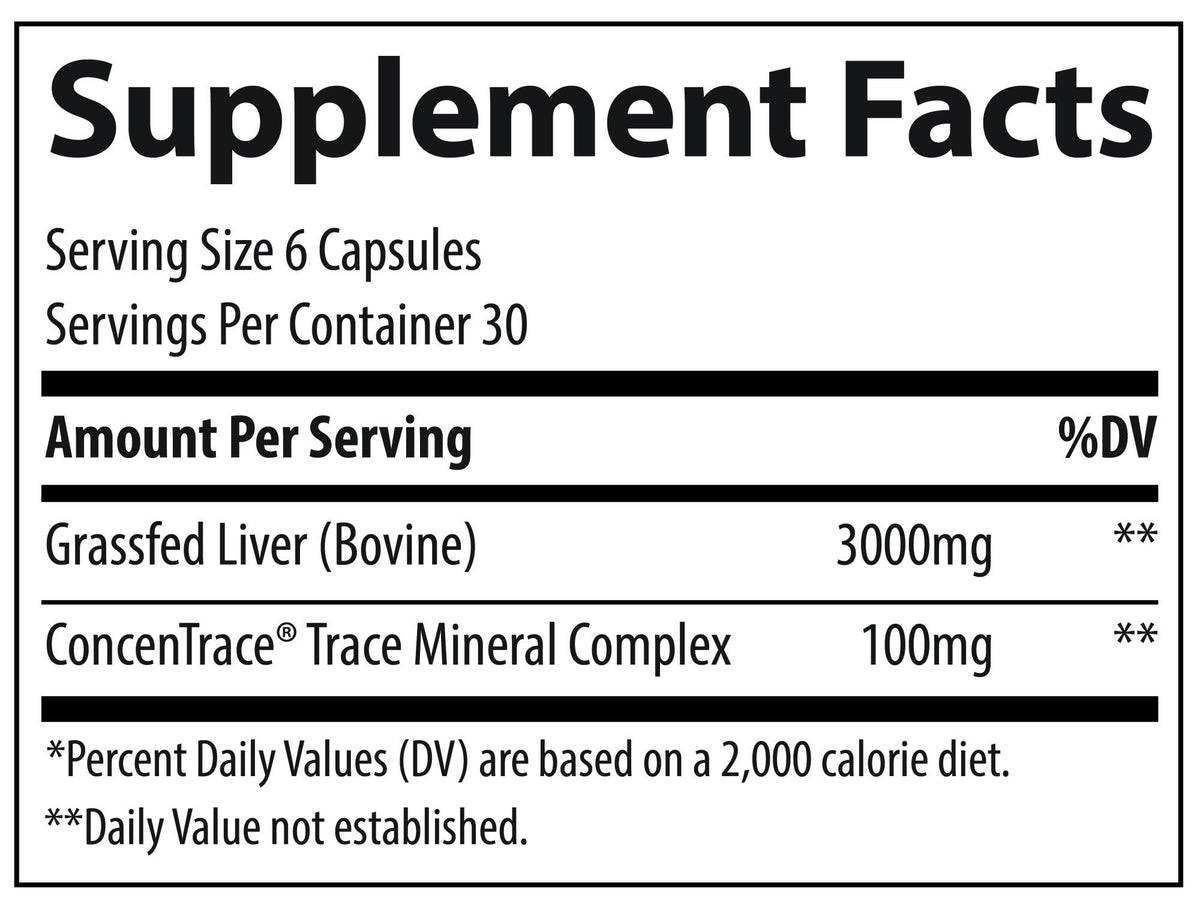 Trace Minerals Beef Liver 500 mg 180 Capsule