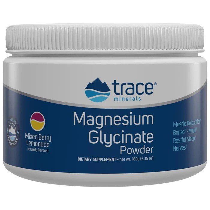 Trace Minerals Magnesium Glycinate Powder - Mixed Berry Lemonade 180 g Powder