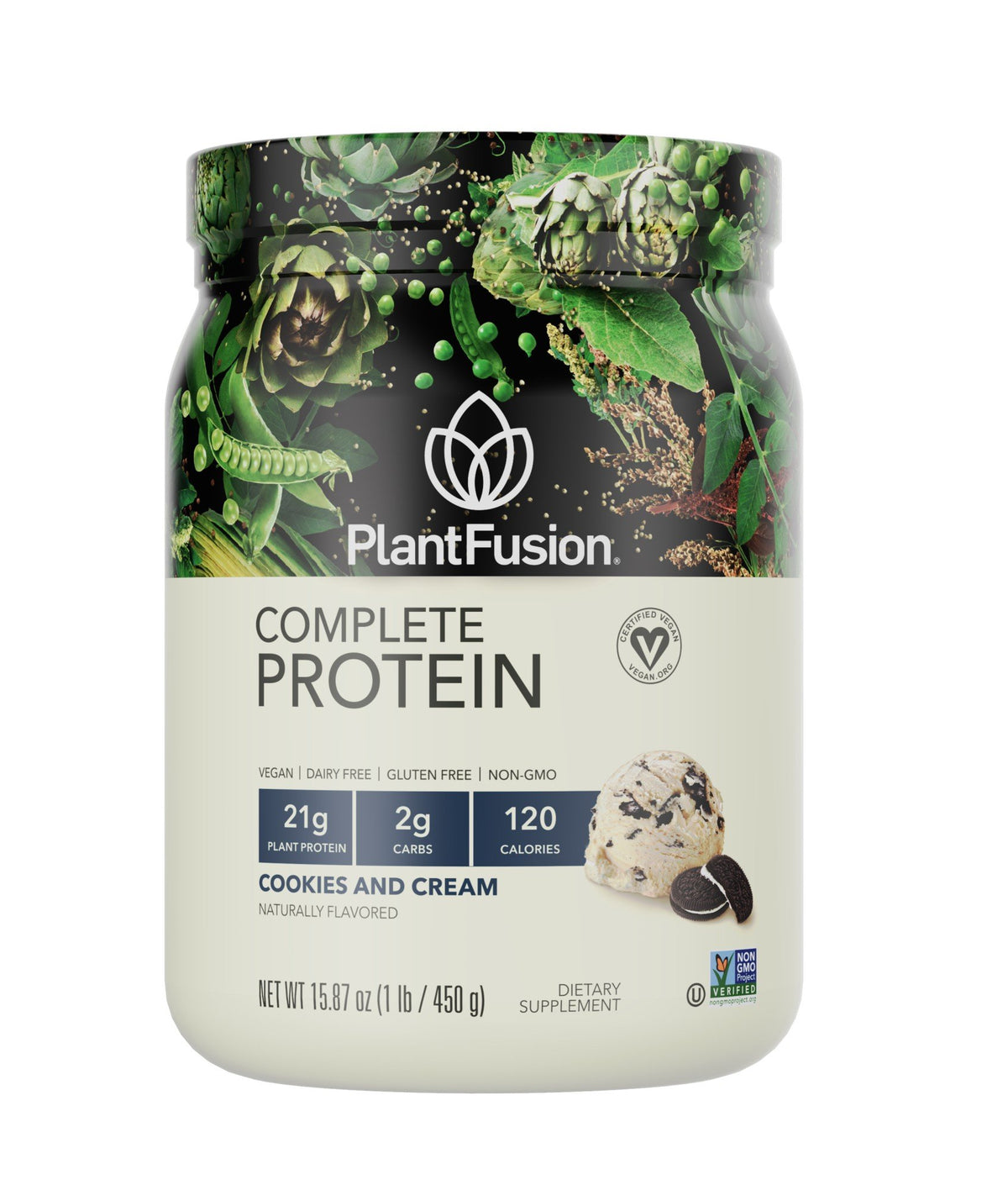 PlantFusion Complete Plant Protein Cookies and Creme 1 lb Powder