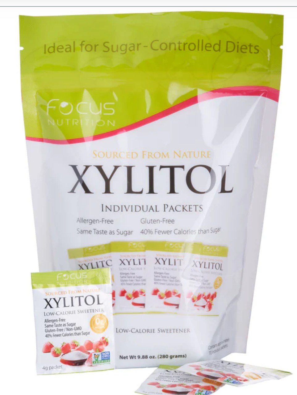 XyloBurst Xylitol Individual Packets 70 (4 g ) Packets Bag
