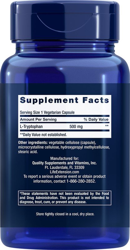 Life Extension L-Tryptophan 500 mg 90 VegCap