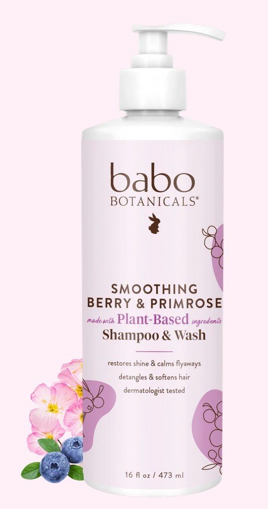 Babo Botanicals Smoothing Berry & Primrose Shampoo & Wash 16 oz Liquid