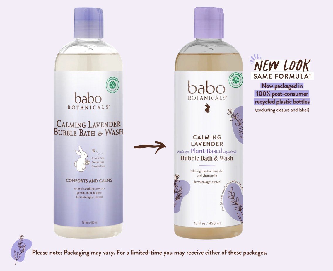 Babo Botanicals Calming Lavender Bubble Bath &amp; Wash 15 fl oz Liquid