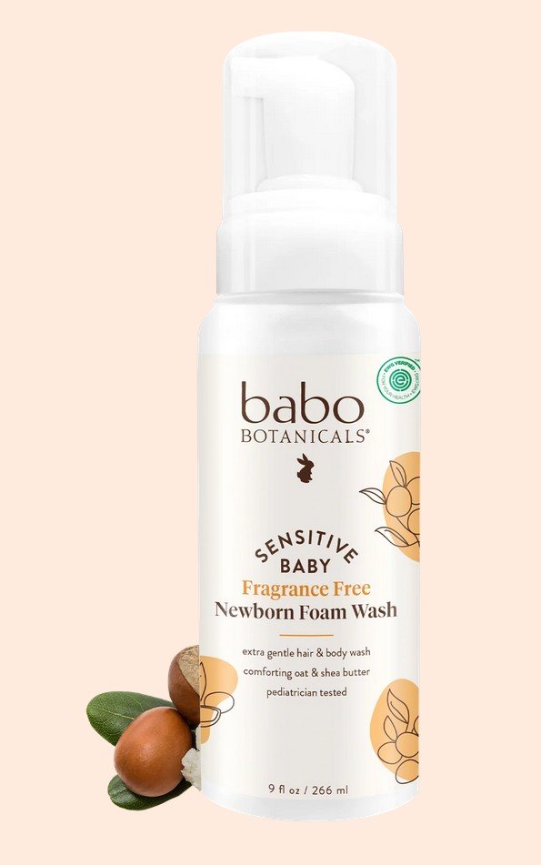 Babo Botanicals Sensitive Baby Fragance Free Newborn Foam Wash 9 oz Liquid