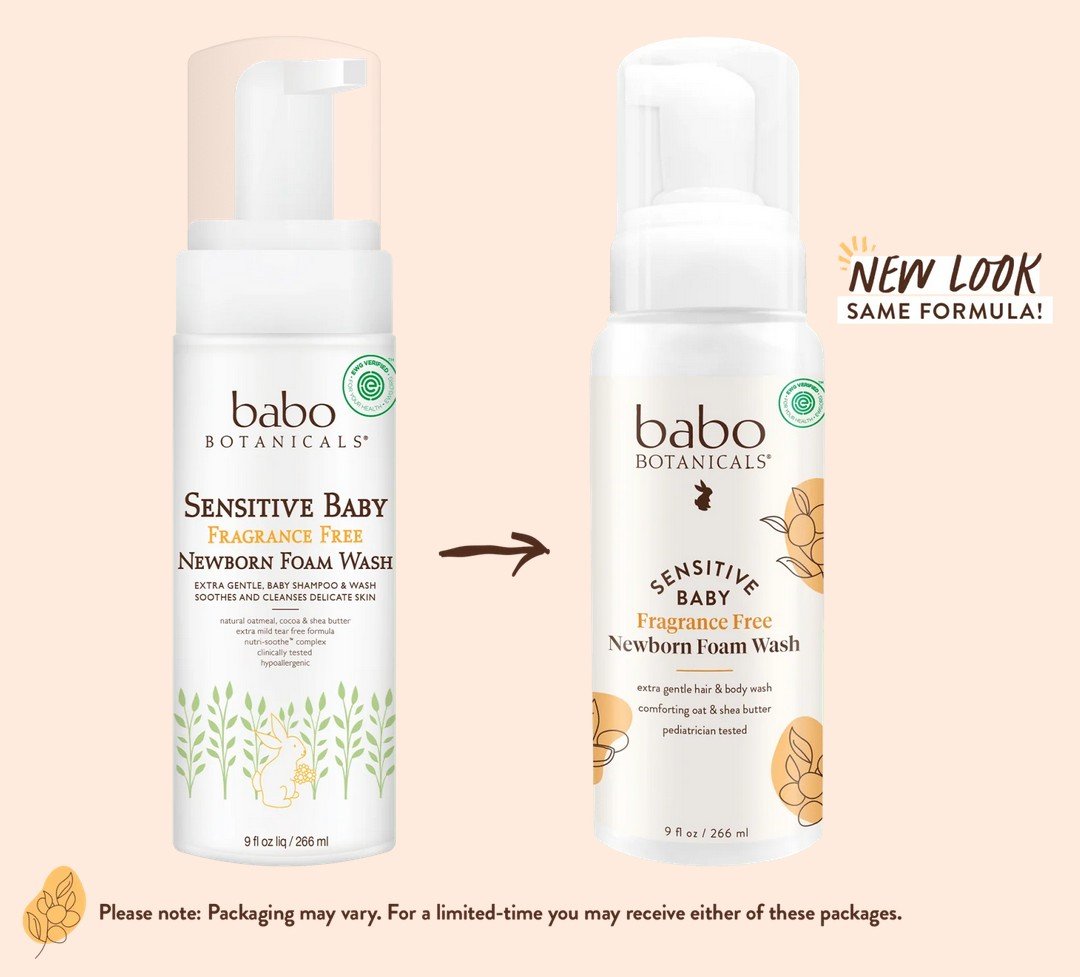 Babo Botanicals Sensitive Baby Fragance Free Newborn Foam Wash 9 oz Liquid