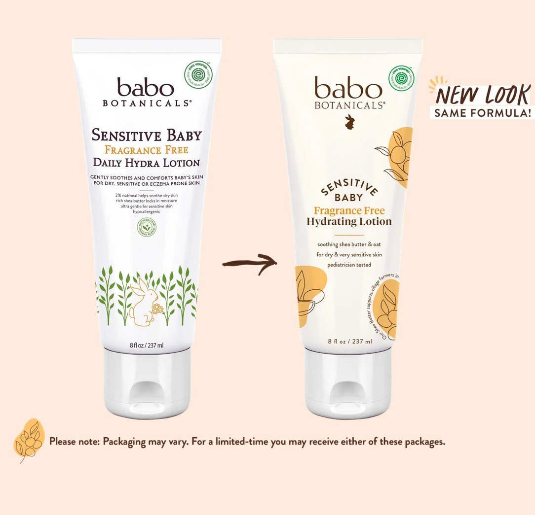 Babo Botanicals Sensitive Baby Fragance Free Hydra Lotion 8 oz Tube