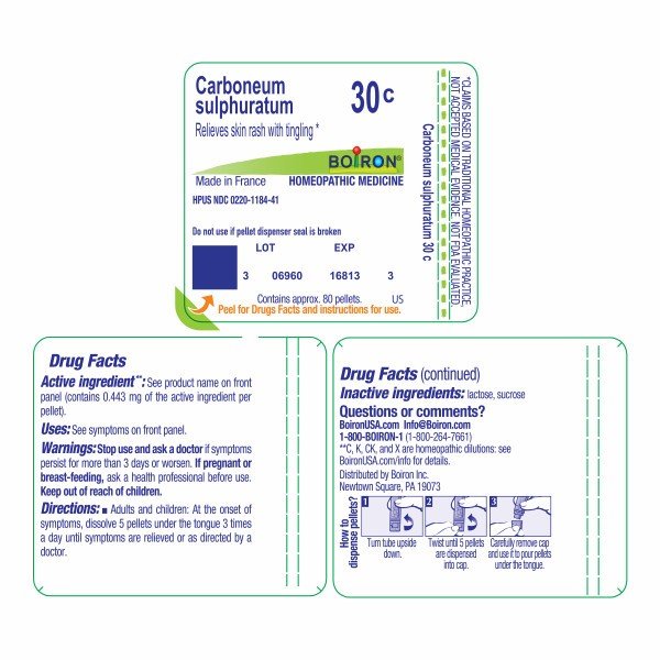 Boiron Carboneum Sulphuratum 30C Homeopathic Single Medicine For First Aid 80 Pellet