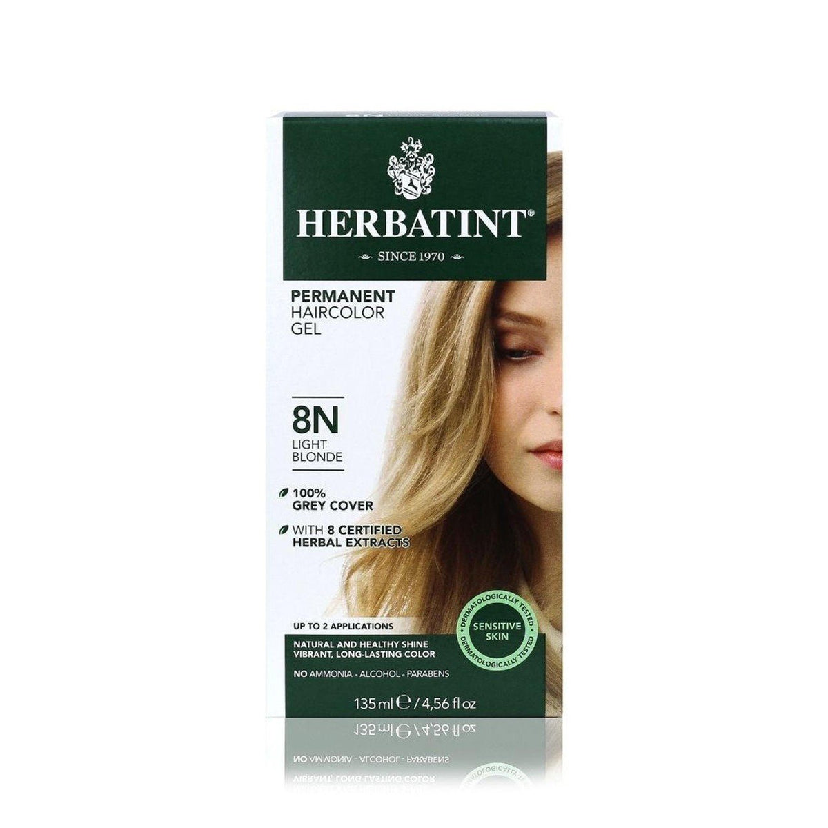 Herbatint 8N-Light Blonde-Permanent Hair Color Gel 4.56 fl oz Liquid