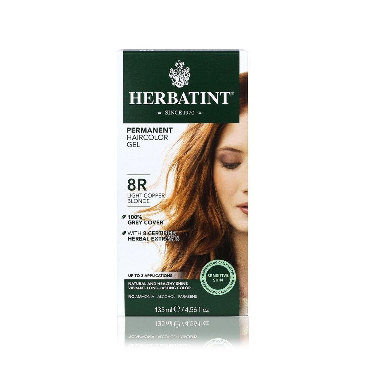 Herbatint 8R-Light Copper Blonde-Permanent Hair Color Gel 4.56 fl oz Liquid