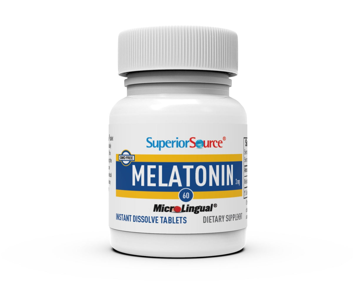 Superior Source Melatonin 3mg (with Camomile 1 mg) 60 Sublingual Tablet