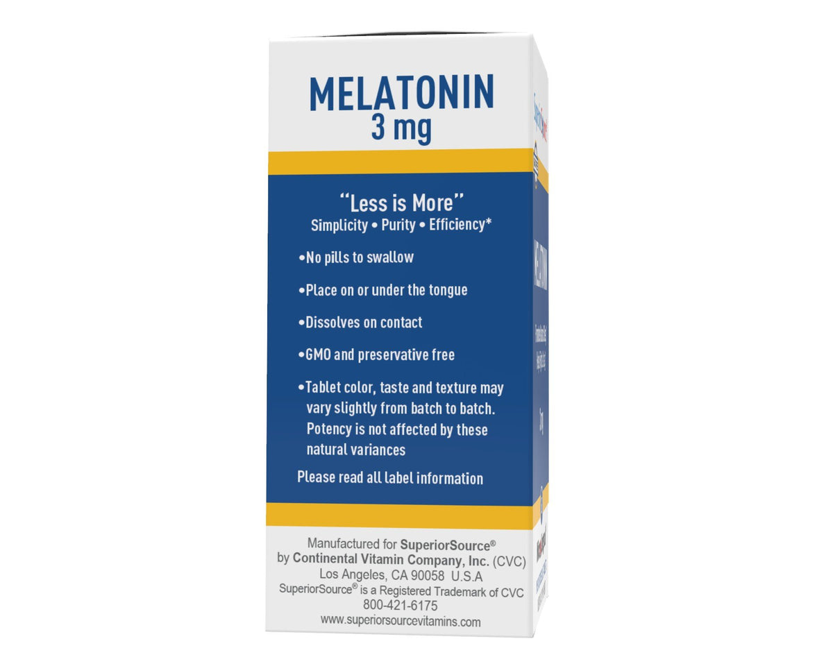 Superior Source Melatonin 3mg (with Camomile 1 mg) 60 Sublingual Tablet