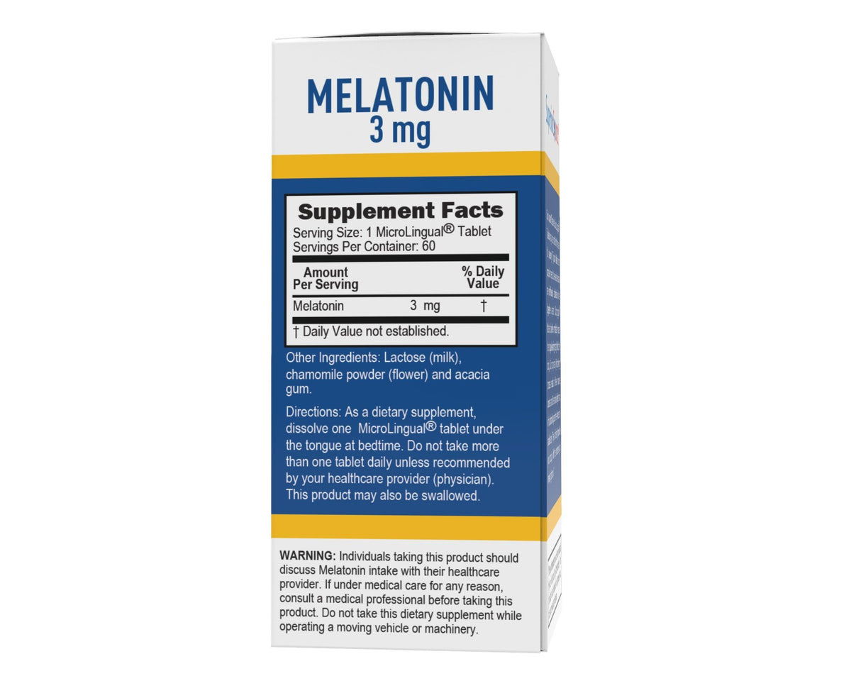 Superior Source Melatonin 3mg (with Camomile 1 mg) 60 Sublingual Tablet