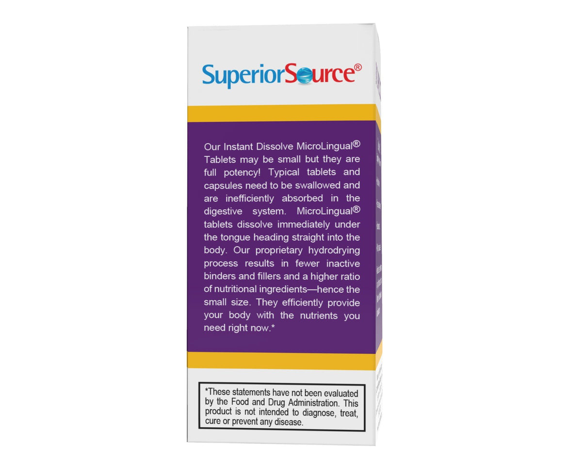 Superior Source No Shot B12 1000 mcg / Folic Acid 400 mcg 60 Sublingual Tablet