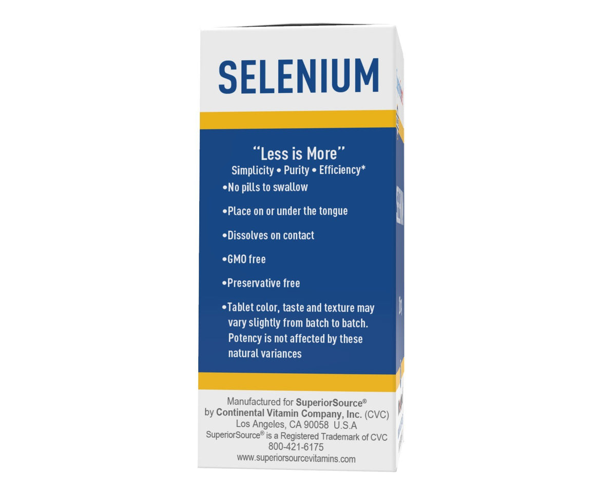 Superior Source Selenium 200mcg (from Selenomethionine 19.5mg) 60 Sublingual Tablet