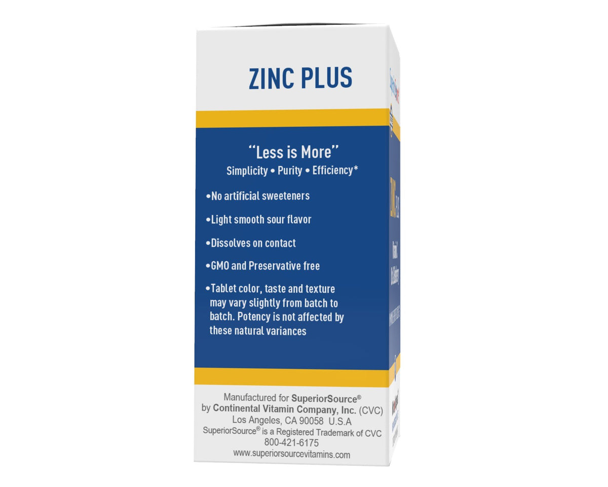 Superior Source Zinc Plus Vitamin C, D3 &amp; Elderberry Immune Support 90 Sublingual Tablet