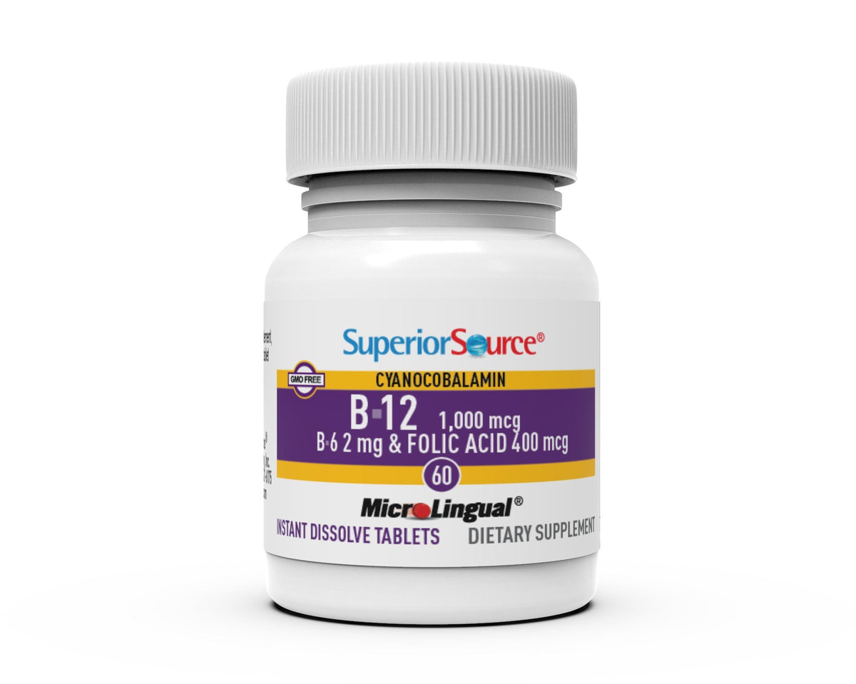 Superior Source No Shot B6/B12/Folic Acid 60 Sublingual Tablet