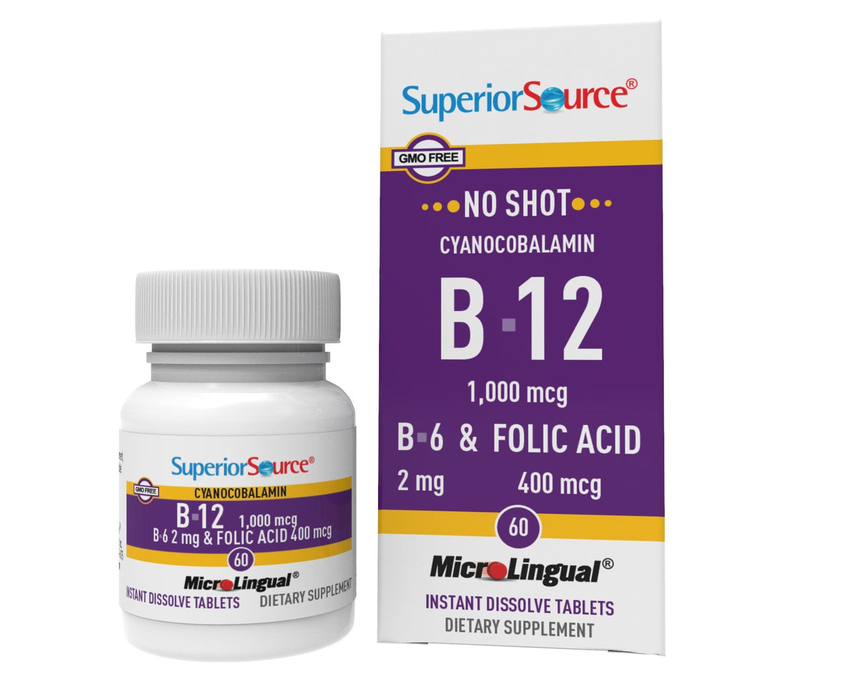 Superior Source No Shot B6/B12/Folic Acid 60 Sublingual Tablet