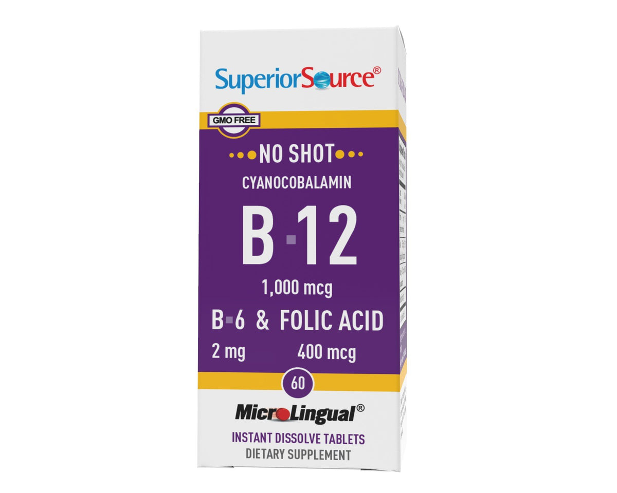 Superior Source No Shot B6/B12/Folic Acid 60 Sublingual Tablet