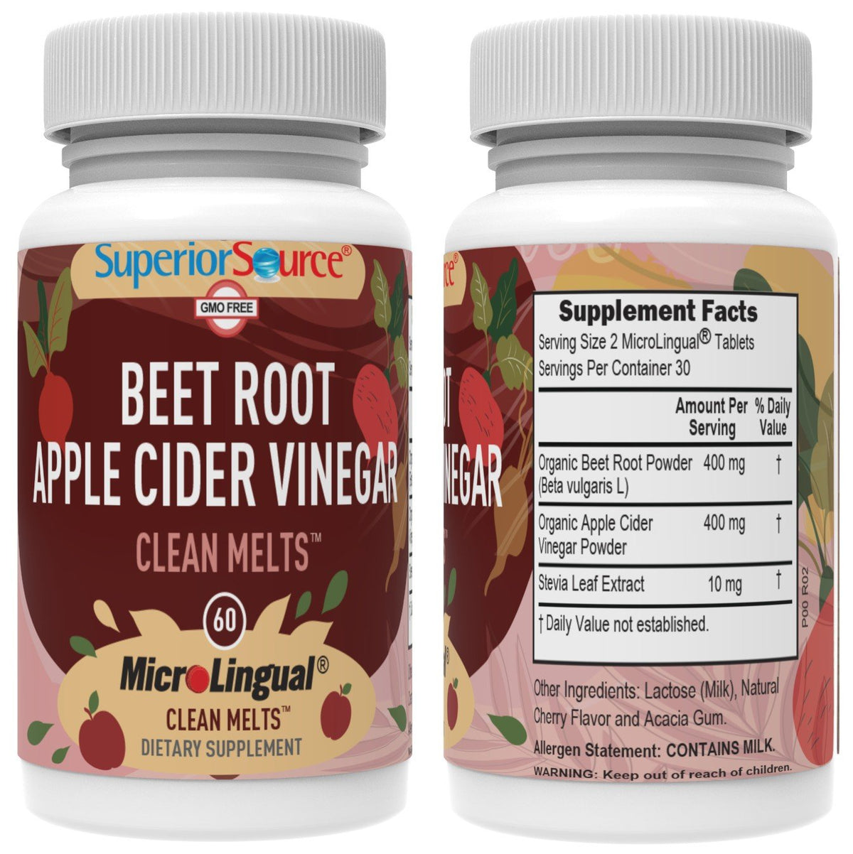 Superior Source Beet Root &amp; Apple Cider Clean Melts 60 Sublingual Tablet