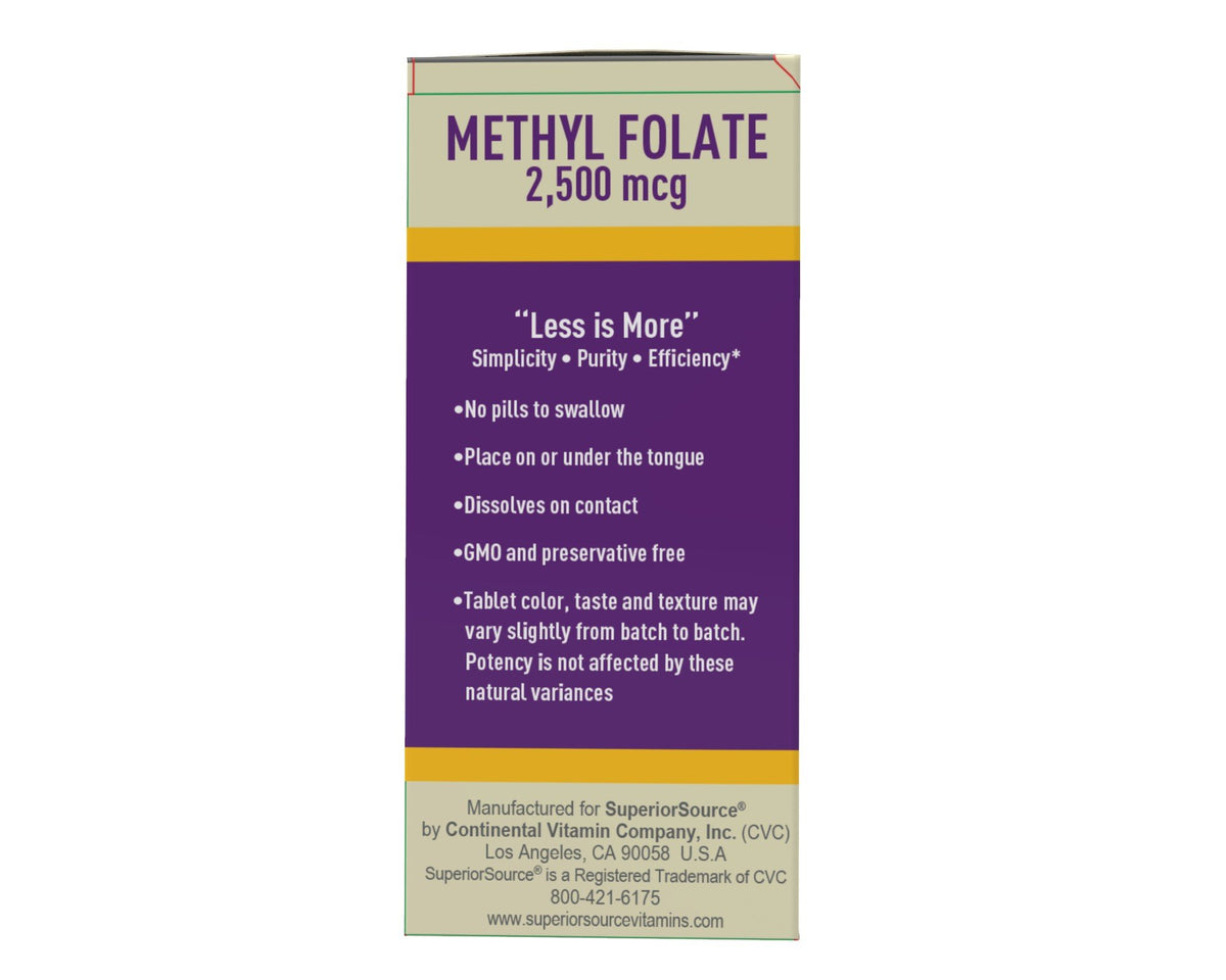 Superior Source Methylfolate 2500 mcg 30 Sublingual Tablet