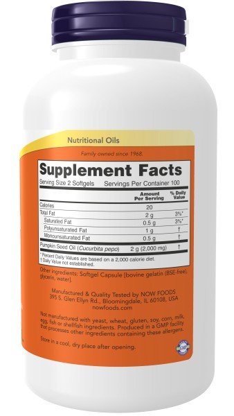 Now Foods Pumpkin Seed Oil 200 Softgel