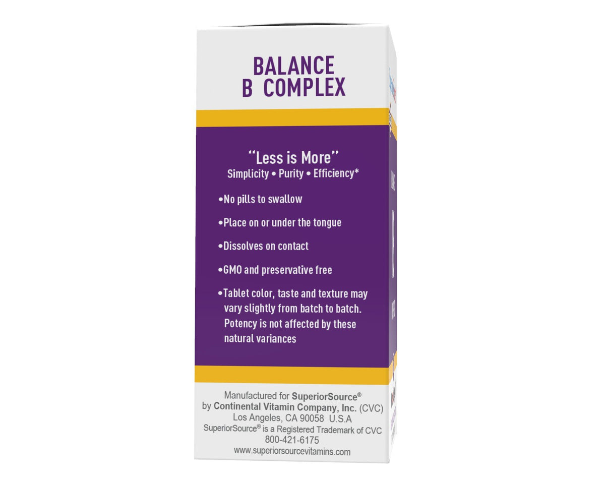 Superior Source Balance B Complex w/Extra Folic Acid &amp; Biotin 60 Sublingual Tablet