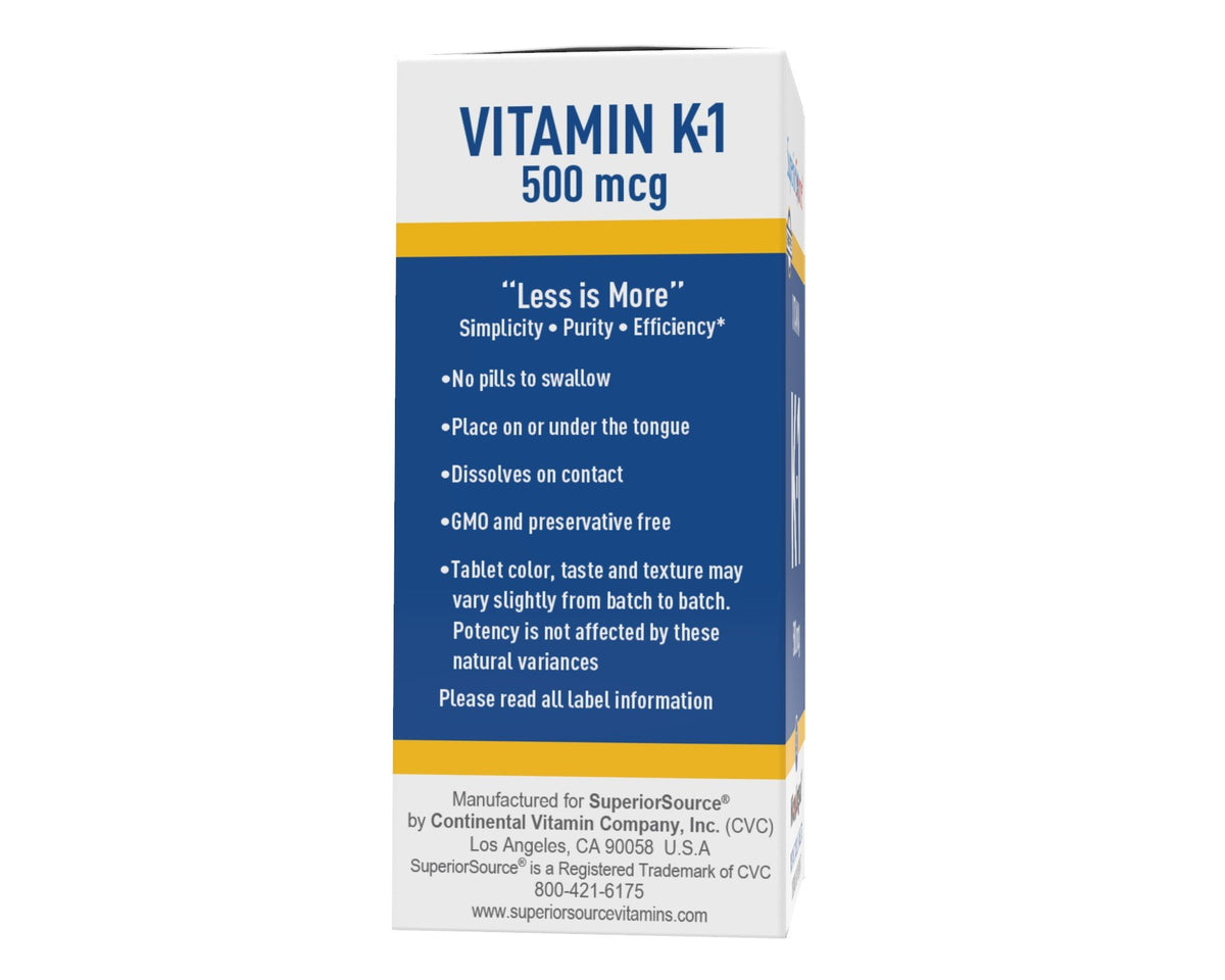 Superior Source Vitamin K1 500 mcg 90 Sublingual Tablet