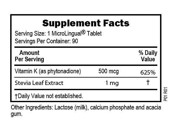 Superior Source Vitamin K1 500 mcg 90 Sublingual Tablet