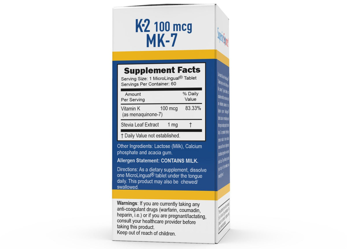 Superior Source Vitamin K2 100 mcg MK7 60 Sublingual Tablet