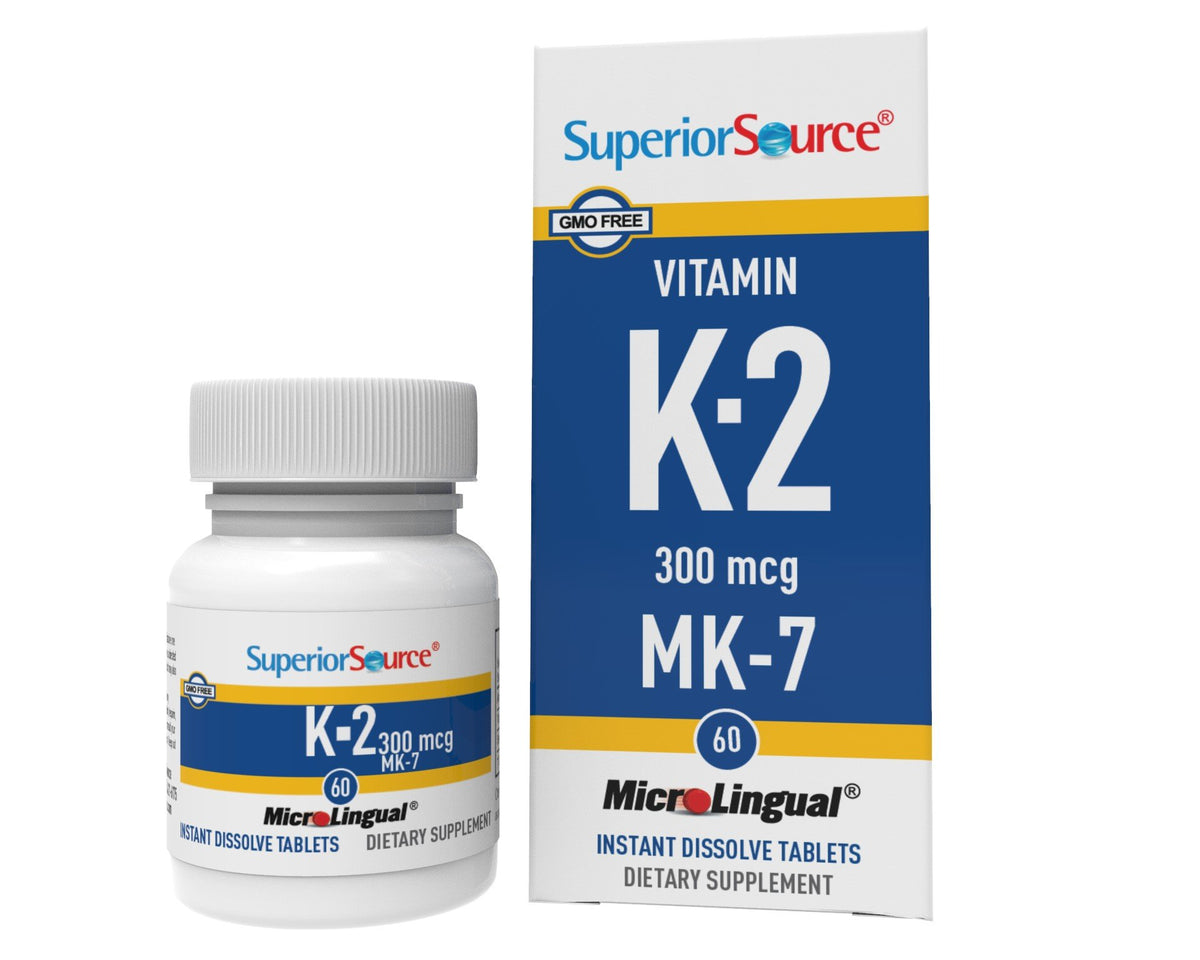 Superior Source Vitamin K2 300 mcg (Mk7) 60 Sublingual Tablet