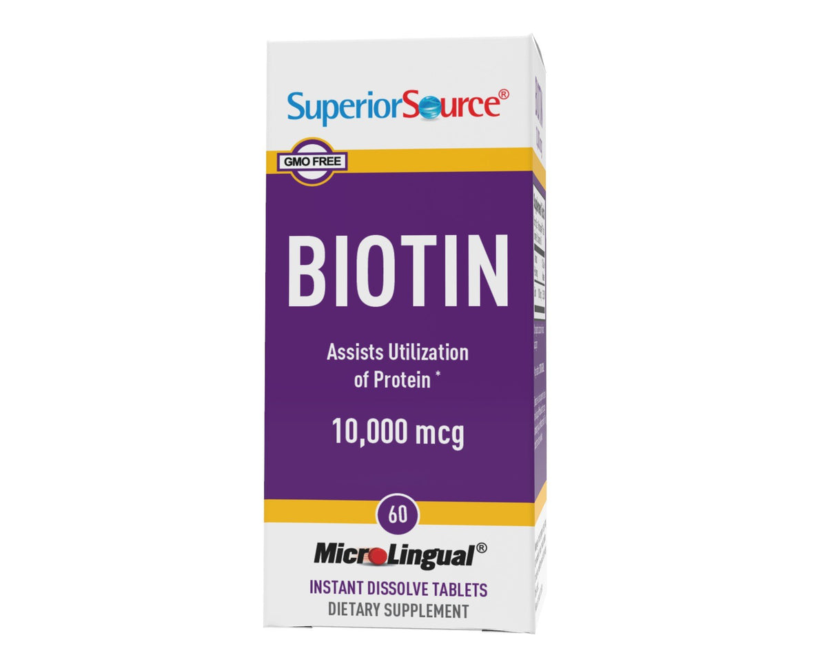 Superior Source Biotin 10,000 mcg 60 Sublingual Tablet