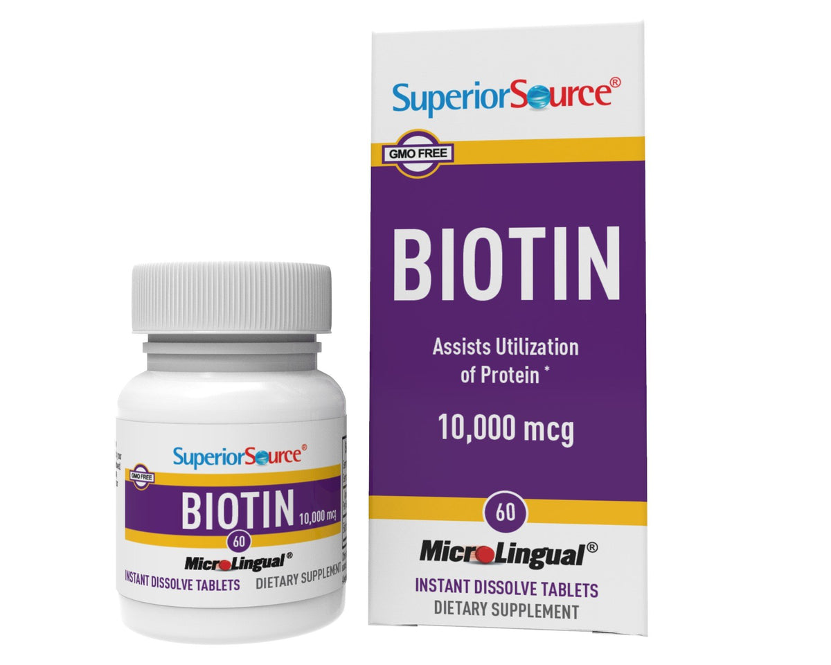 Superior Source Biotin 10,000 mcg 60 Sublingual Tablet