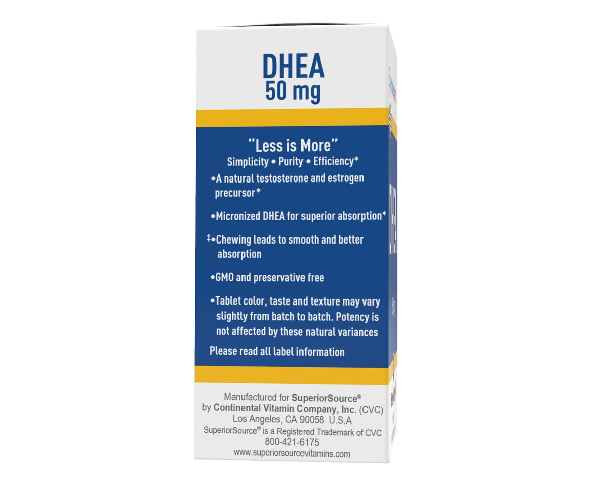 Superior Source DHEA 50 mg 100 Sublingual Tablet