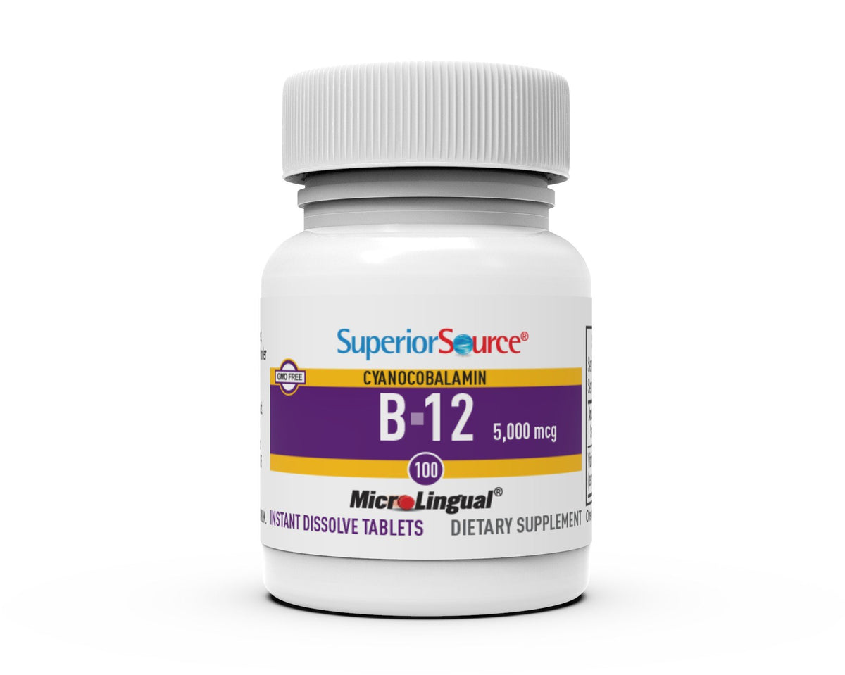 Superior Source No Shot B12 5000mcg (as Cyanocobalamin) 100 Sublingual Tablet