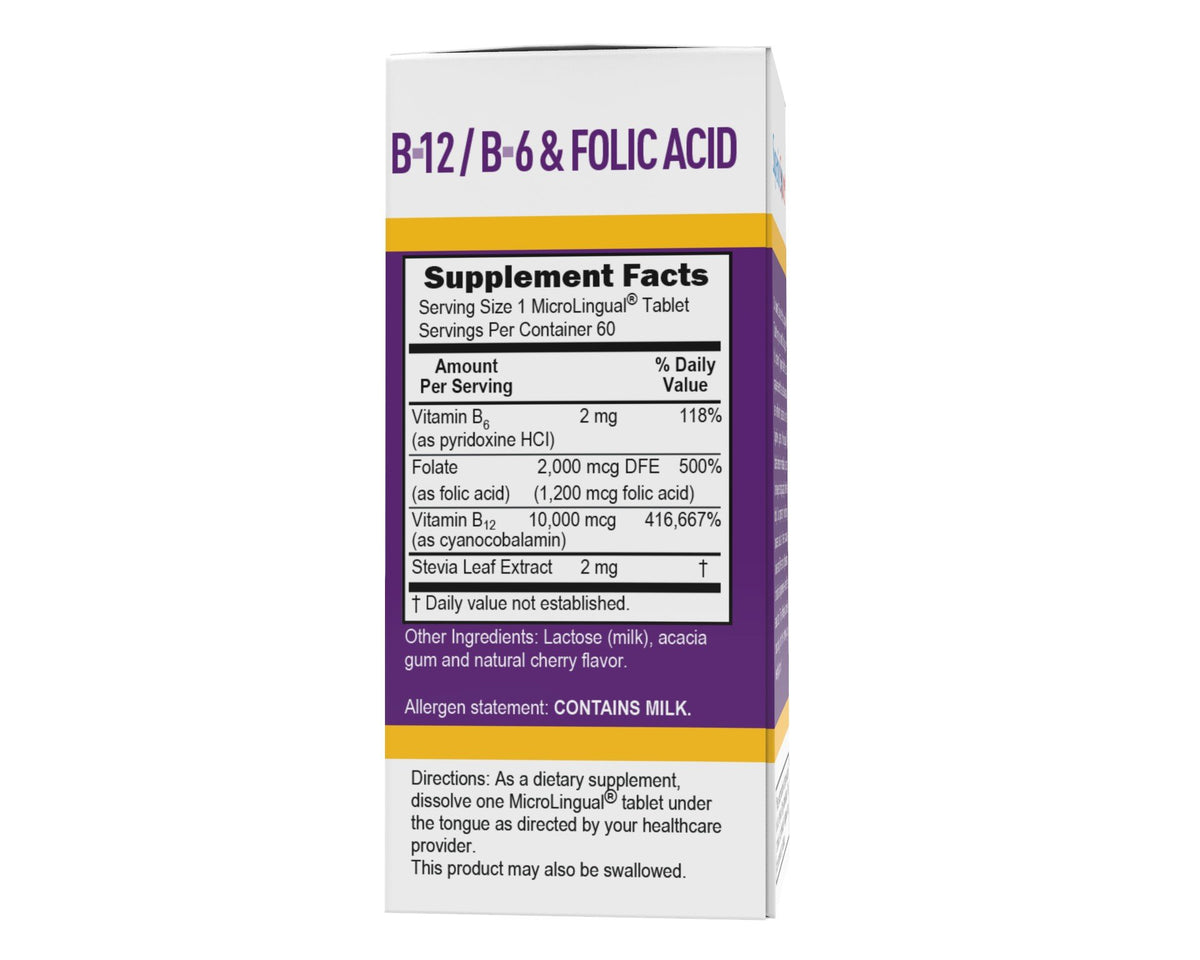 Superior Source No Shot B12 10,000 mcg / B-6 / Folic Acid 1200 mcg 60 Sublingual Tablet