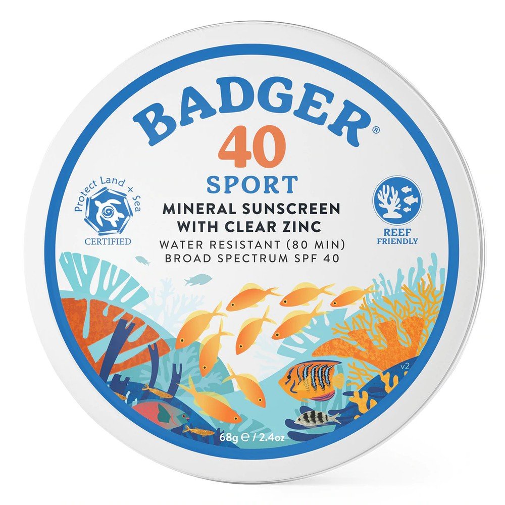 Badger SPF 40 PLS Clear Zinc Sunscreen 2.4 oz Tin