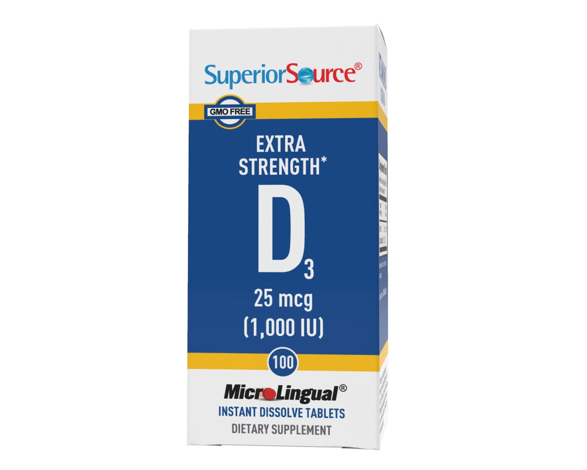 Superior Source Vitamin D 1,000 IU - Extra Strength 100 Sublingual Tablet