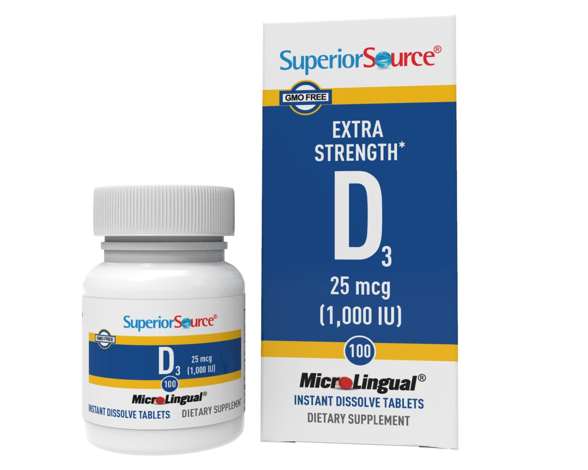 Superior Source Vitamin D 1,000 IU - Extra Strength 100 Sublingual Tablet