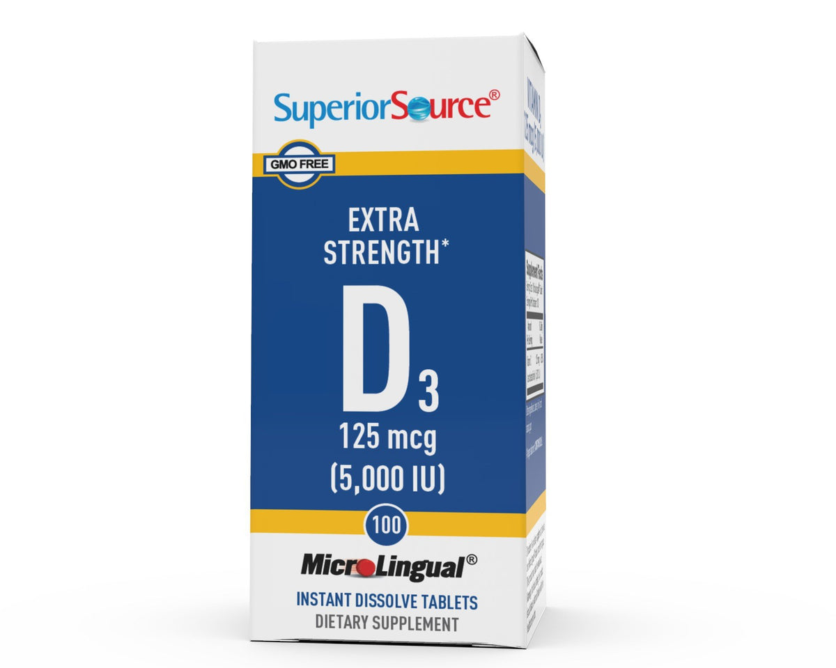 Superior Source Vitamin D 5,000 IU - Extra Strength 100 Sublingual Tablet