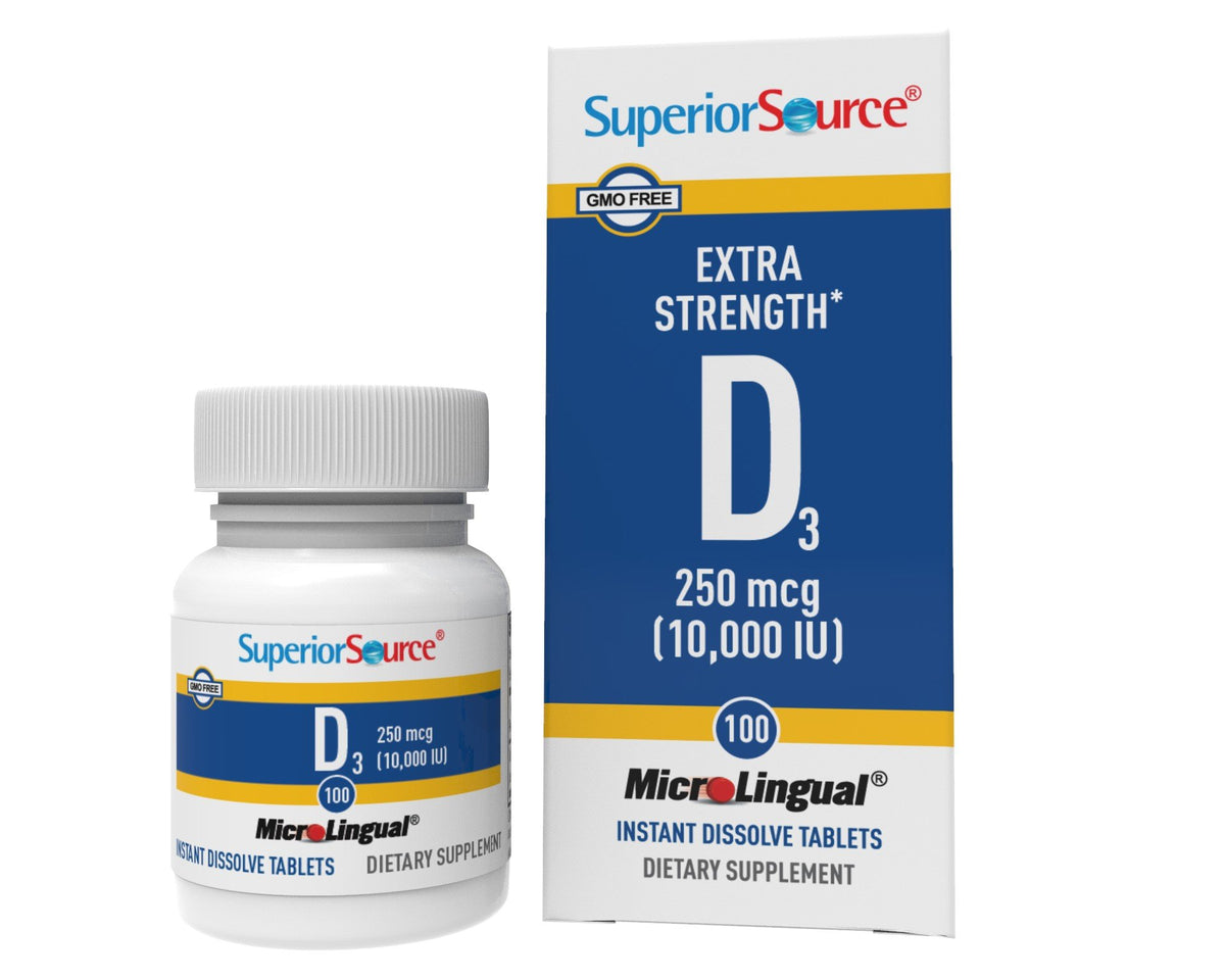 Superior Source Vitamin D 10,000 IU - Extra Strength 100 Sublingual Tablet