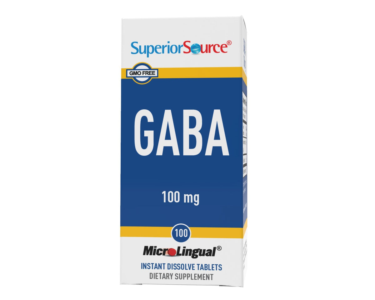 Superior Source GABA (Gamma-Aminobutyric Acid) 100 mg 100 Sublingual Tablet