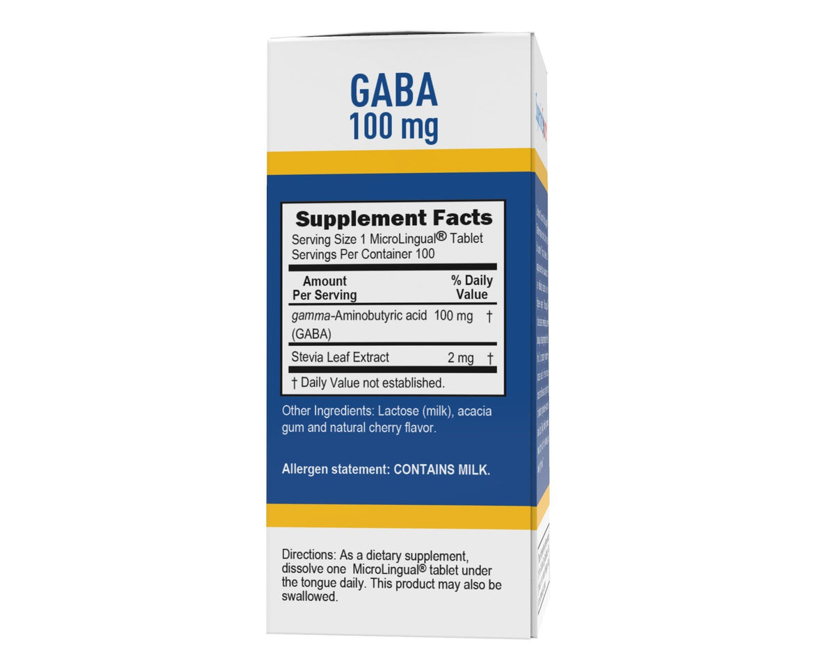 Superior Source GABA (Gamma-Aminobutyric Acid) 100 mg 100 Sublingual Tablet