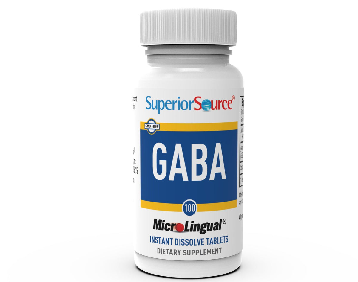 Superior Source GABA (Gamma-Aminobutyric Acid) 100 mg 100 Sublingual Tablet