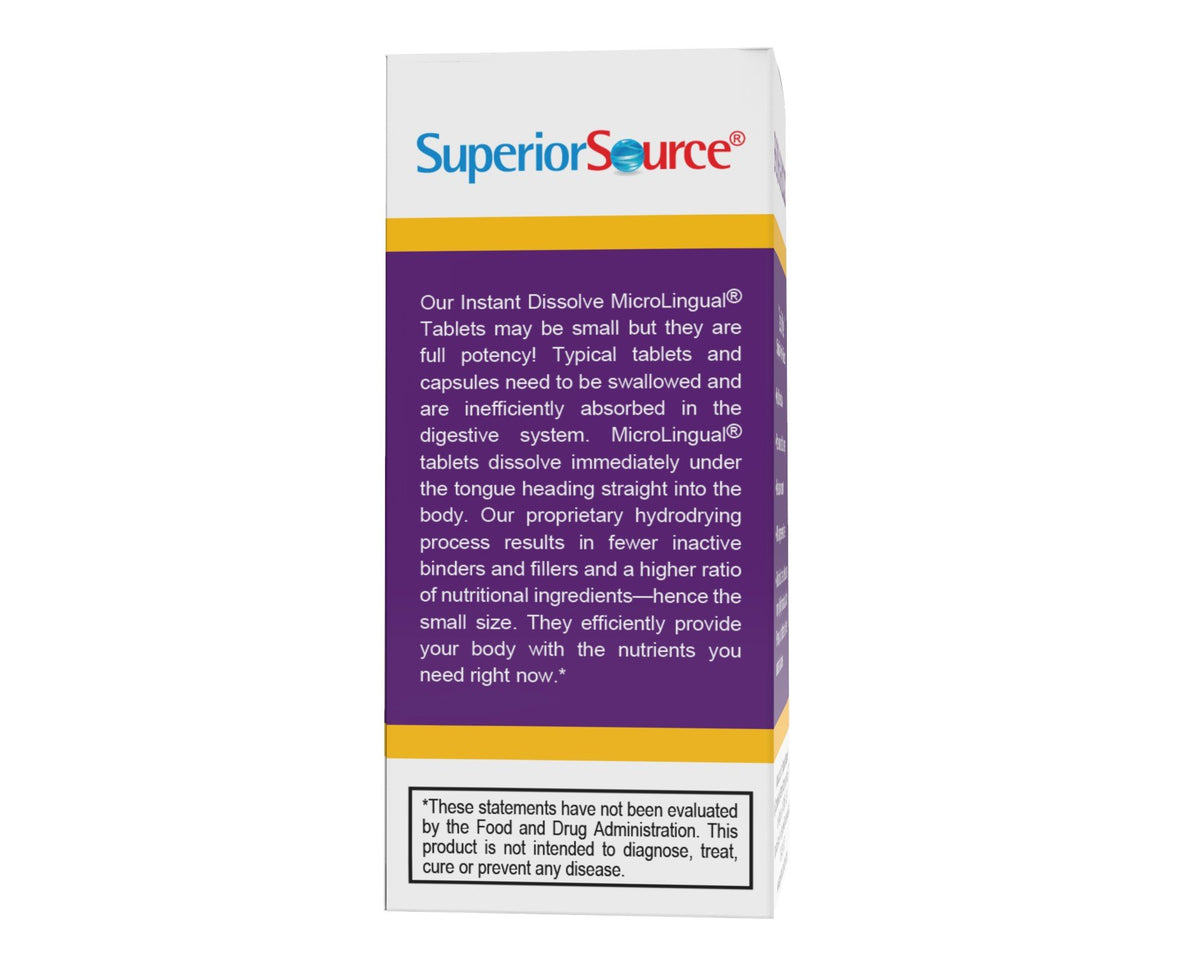 Superior Source No Shot Methyl B12 10,000 mcg/B6/Folic Acid 1200 mcg 30 Sublingual Tablet