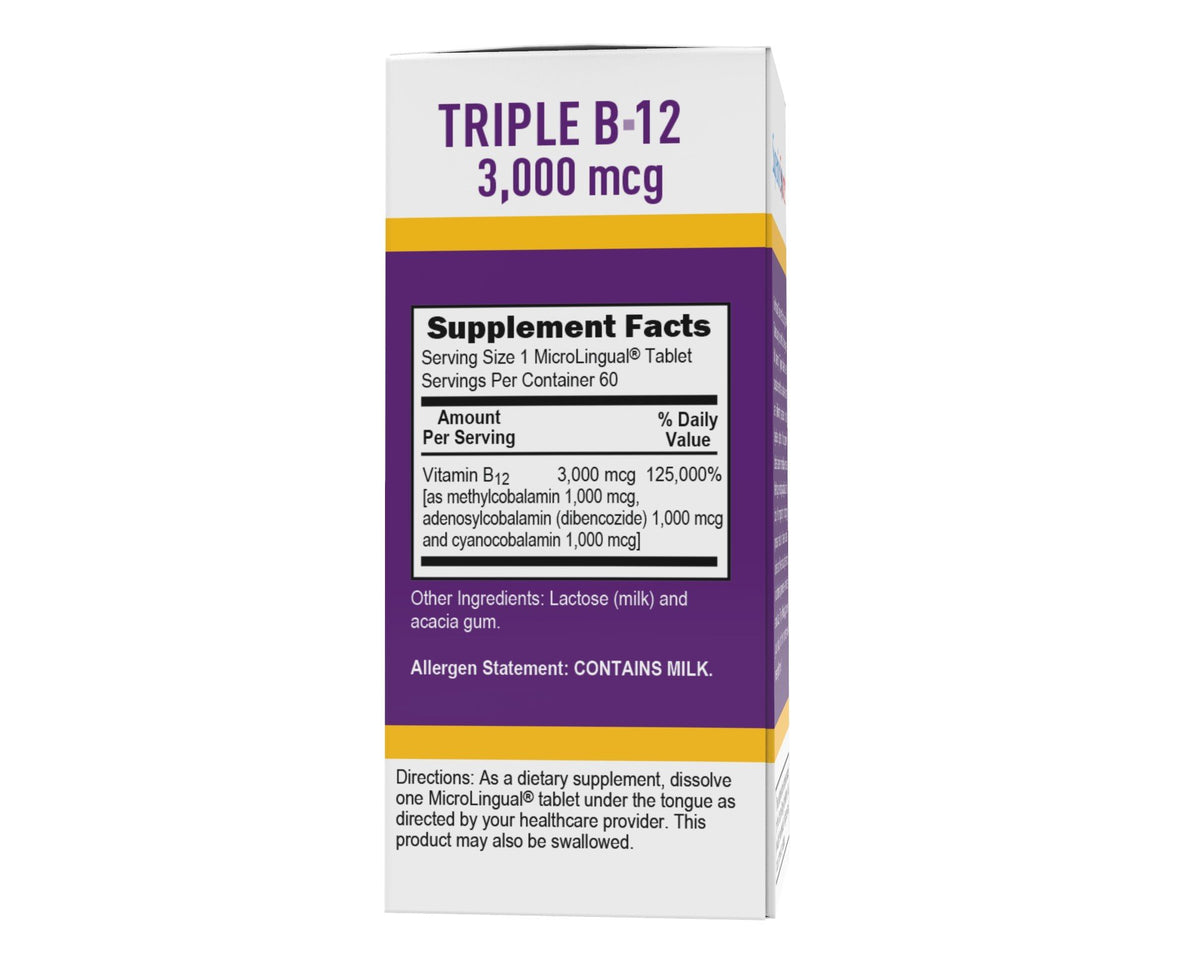 Superior Source No Shot Triple B12 3,000mcg 60 Sublingual Tablet