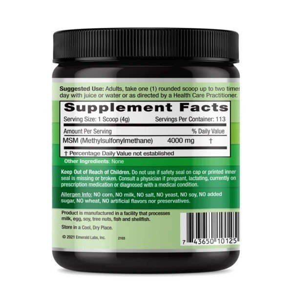Emerald Labs MSM Powder 16 oz Powder