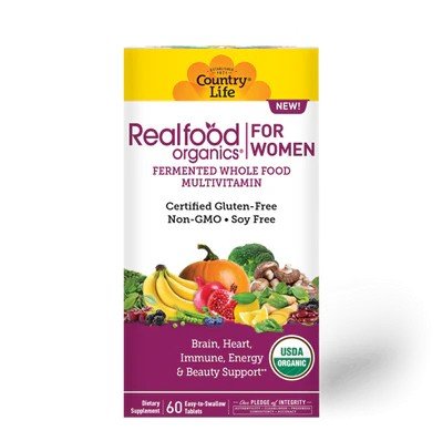 Country Life Women&#39;s Real Food Organic Multivitamin 60 Chewable